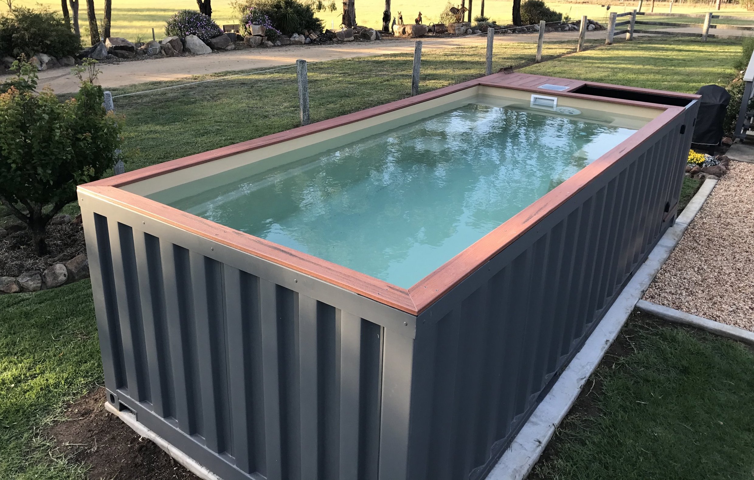 pool from shipping container