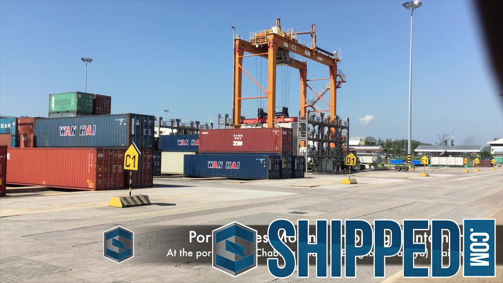 Shipped.com - Cranes moving shipping containers at the Laem Chabang port (Bangkok & Pattaya) Thailand